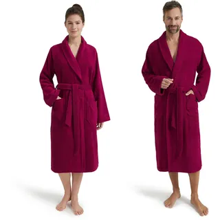 MÖVE Homewear Schalkragenmantel Basic aus 100% Baumwolle, Größe S, berry