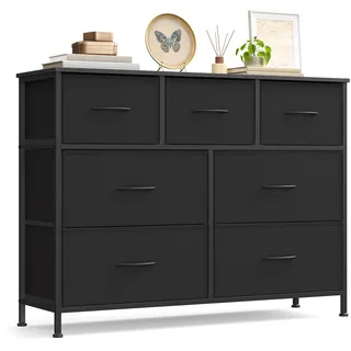 Songmics Sideboard 7 Schubladen tintenschwarz/ebenholzschwarz
