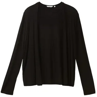 Tom Tailor Damen Leichter Cardigan, schwarz, Uni, Gr. XS