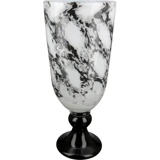 Casablanca by Gilde "Pokal Vase Trophy, mit Marmorfinish", dekorative Vase aus Glas, Blumenvase,