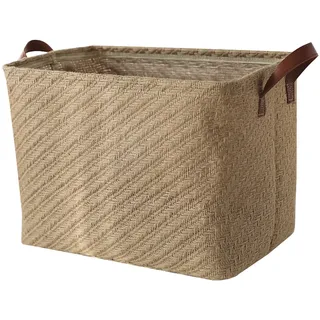 Spesh Aufbewahrungsboxen Jute Aufbewahrungskorb Ordnungsboxen Jute Korb für Schränke/Regal/Schlafzimmer/Wohnzimmer/Kinderzimmer/Badzimmer(38 * 27 * 28cm,Grobe Textur)