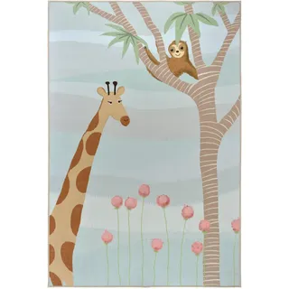 Lindorug Kinderteppich , Multicolor , Textil , Giraffe , rechteckig , 120x180 cm , Oeko-Tex® Standard 100 , für Fußbodenheizung geeignet, rutschfest, in verschiedenen Größen erhältlich, wasserabweisend, schmutzabweisend, für Hausstauballergiker geeignet, feuchtraumgeeignet, waschbar, pflegeleicht, strapazierfähig, rutschfeste Unterfläche, vegan , Teppiche und Böden, Teppiche, Waschbare Teppiche