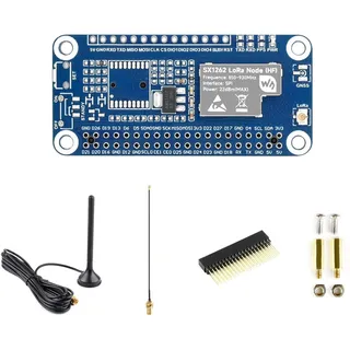 Waveshare SX1262 868/915M LoRaWAN Node Module for Raspberry Pi, with Sucker Antenna, Higher Power Efficiency, Longer Transmission Distance, Suitable for HF Band, for LoRaWAN Networks Building