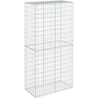 vidaXL Gabione mit Deckel 100x50x200 cm Verzinktes Eisen - Silber