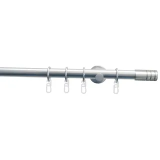 Gardinenstangen Set Zylinder 1-läufig Ø 20 mm 200 cm edelstahl-optik
