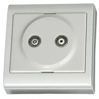 Elektrische Mechanismen - Serie LG-80 Focus - 0200500 TV-FM-Basis mit weißer Oberfläche