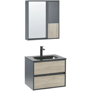 Beliani Badmöbel-Set BELIANI 2-tlg. Grau, Braun
