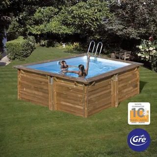 Gre Echtholzpool Carra 3 305 x 305 x 119 cm inkl. Sandfilteranlage