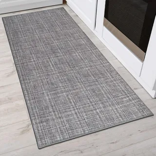 Comart - Küchenteppich mit Textur – 50 x 120 cm – rutschfest – saugfähig – pflegeleicht – Läufer aus gewebtem Polyester – strapazierfähig – Modern – Läufer für Flur und Eingang – Grau