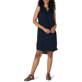 Amazon Essentials Damen Ärmelloses gewebtes Etuikleid, Marineblau, Größe S
