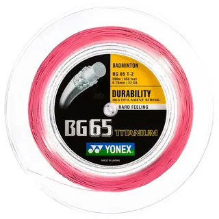 Yonex Bg 65Ti (Haltbarkeit+Power) pink 200m Rolle
