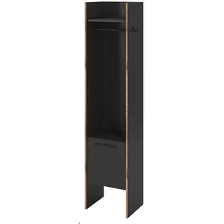 Inn.Furn Garderobe in grau und Nox Eiche Kompaktgarderobe 42 x 189 cm Salud , Dunkelgrau , Holzwerkstoff , Nachbildung,Eiche , Uni , einzeln stellbar,Rechteckig , 42x189x37 cm , FSC Mix , Garderobe, Garderoben-Sets & Garderoben-Serien, Garderoben-Sets