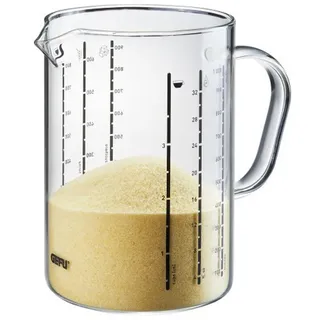 Gefu Messbecher , Glas , Messskala für Flüssigkeiten, Messskala für Lebensmittel , Backen & Backzubehör, Messbecher