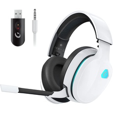 Gvyugke 2,4 GHz Wireless Gaming Headset für PC, PS4, PS5, Mac, Switch, Bluetooth Kabelloses Kopfhörer mit abnehmbarem Mikrofon mit Geräuschunterdrückung, 3,5 mm Kabelmodus für die Xbox-Serie