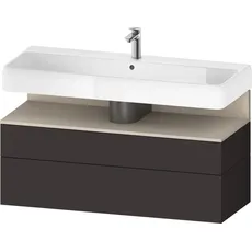 Duravit Qatego Waschtischunterbau, 1 Auszug und 1 Schublade, 1190x470x590mm, Nische Taupe Supermatt, QA4396083, Farbe: Graphit Supermatt/mit Nischenbeleuchtung