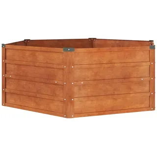 vidaXL Hochbeet, Hochbeet für Garten Balkon Terrasse, Kräuterhochbeet zum Selber Bauen, Gemüsebeet Pflanzkübel aus Metall, Grau Cortenstahl