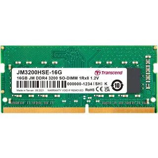 Transcend JetRam 16GB DDR4 SO-DIMM CL22, Laptop-Speichermodul | PC4-25600, 260-polig, ungepuffert, nicht ECC, 1,2 V, PC-Computer-Upgrade