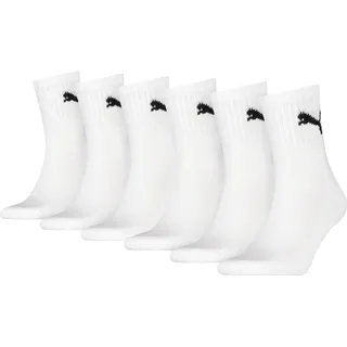 Puma Short Crew Sportsocken 6er Pack Weiß 47-49