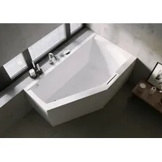 RIHO Geta Badewanne, asymmetrisch, Version rechts, PlugPlay-Variante, 1-Sitzer, weiß, B02, Ausführung: 170x90x52cm, Nutzinhalt: 230 Liter