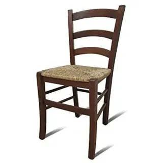 Dmora - Klassischer Holzstuhl, für Esszimmer, Küche oder Wohnzimmer, Made in Italy, cm 44x45h87, Sitzhöhe cm 43, Nussbaumfarbe