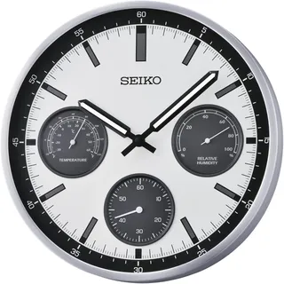 Seiko Clocks Aluminium QXA823S, Weiß