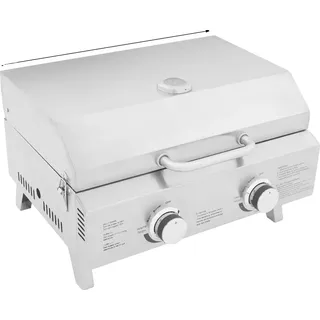 Gasgrill, langlebiger Edelstahl, tragbares Design, silber