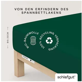 schlafgut Casual 120 x 200 - 130 x 200 cm green deep