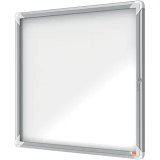 NOBO Schaukasten für den Außenbereich 6 × A4, weiße, magnetische Metall-Rückwand, Klapptür