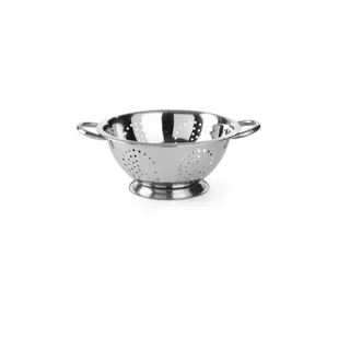 HENDI Seiher, mit Untersatz und 2 Griffen, Sieb, Nudelsieb, Küchensieb, ø240x(H)110mm, Edelstahl (Packung mit 10)