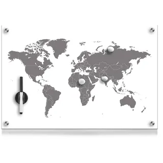 Zeller Present Pinnwand »Worldmap«, Glas 60x40