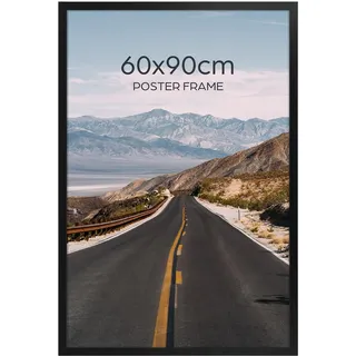 Giftgarden Schwarz Bilderrahmen 60x90 cm - Aluminium Rahmen für Fotos, Puzzles und Poster - Großer Fotorahmen für Wohnzimmer, Schlafzimmer, Arbeitszimmer