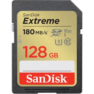SanDisk Extreme 128 GB SDXC UHS-I U3, SD - 180MB/s - 128GB