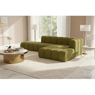 kaiser möbel Ecksofa L-form mit Hocker, Grand Mini, Stoff Salvador, Olive, Rechts - Olive
