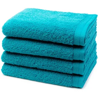 Möve - 4 teiliges Frottier-Set - Superwuschel (4 X Handtuch im Set) - 520 g/m2 - Baumwolle - Walkfrottee - saugstark - weich und flauschig - Lagoon