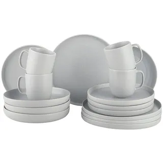 Butlers Geschirrset 16-tlg. Casa Nova 4 Personen , Grau , Keramik , 27x1x27 cm , Geschirr, Geschirrsets
