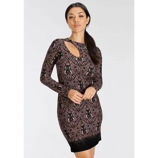 Melrose Jerseykleid, mit Cut-Out und Paisley-Muster, schwarz