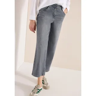 Loose-fit-Jeans CECIL "Style Neele", Damen, Gr. 25, Länge 26, grau (mid grau used wash), Denim/Jeans, Obermaterial: 82% Baumwolle, 17% Polyester, 1% Elasthan. Futter: 52% Polyester, 48% Baumwolle, unifarben, loose fit 7/8-Länge, Jeans Loose-fit-Jeans, mit Stretch
