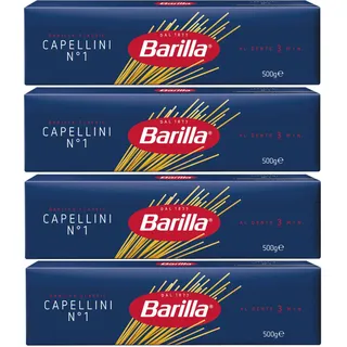 Barilla Nudeln Capellini Nummer 1 Hartweizengrieß 500g 4er Pack