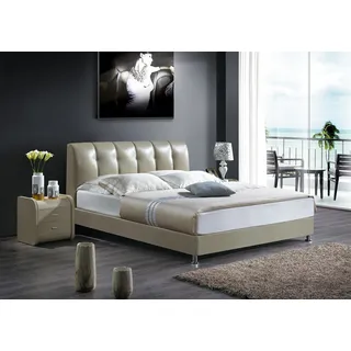 Luxus Schlafzimmer Bett Polster Design Luxus Doppel Hotel Betten Lederbetten Neu - Beige