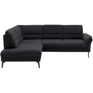 Beldomo System Ecksofa , Anthrazit , Textil , Ottomane links, L-Form , 256x206 cm , Goldenes M , Stoffauswahl, seitenverkehrt erhältlich, Bettfunktion erhältlich, Hocker erhältlich, Rücken echt, individuell planbar , Wohnzimmer, Sofas & Couches, Wohnlandschaften, Ecksofas