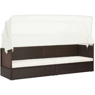 vidaXL Outdoor-Lounge-Bett Polyrattan braun 49394