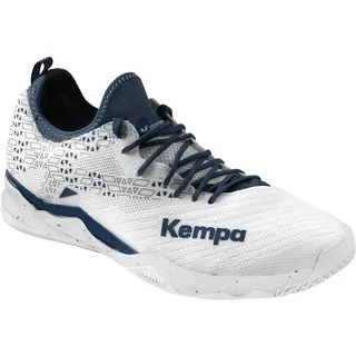 Kempa Wing Lite 2.0 Game Changer Handballschuhe, Sportschuhe, Turnschuhe, weiß/Marine, 44 EU