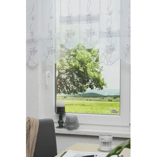 Scheibengardine STICKEREIEN PLAUEN "Kiara" Gr. 5, rot (bordeaux), B:210cm H:95cm, Voile, Polyester, Gardinen, Scheibengardine