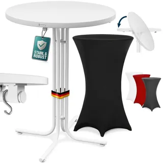 CASARIA Stehtisch Ø 70 x 110 cm Schwarz/Weiß klappbar