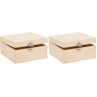 Glorex  Holzbox quadratisch 16 x 16 x 8,5 cm 1-tlg. natur