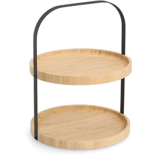 Zeller Present 25398 Serviertablett Display tray Rund Schwarz, Holz