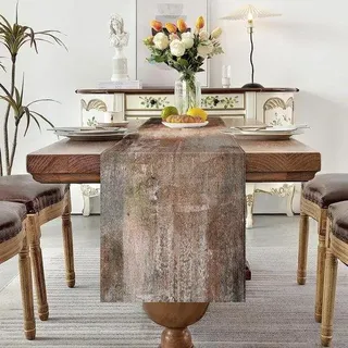 Famanu Tischläufer Modern 40 x 140 cm - Braun