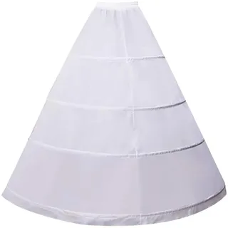KALUROIL Reifrock Brautkleid - Damen 4 Reifen Petticoats A-Linie Bodenlang Unterrock Crinoline für Hochzeit Ballkleid Weiß