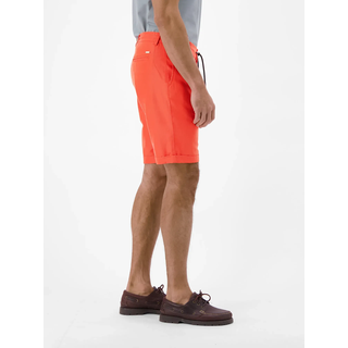 Chinoshorts LERROS "Chino-Shorts aus Baumwoll-Leinen-Mischgewebe", Herren, Gr. 34, orange (vivid rot), 80% Baumwolle, 20% Leinen, Hosen Chinoshorts, Chino Hose Herren kurz, Tunnelzugbund und Gürtelschlaufen, 4 Taschen