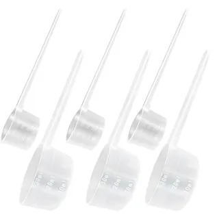 luckaide Messlöffel, 6 Stück Dosierlöffel, Messlöffel Gramm 30ml Transparent Scoop Löffel 5g mit Skala 10ml, 20ml, 30ml und 2g, 3g, 4g Waagen für Kaffee Proteinpulver Waschpulver